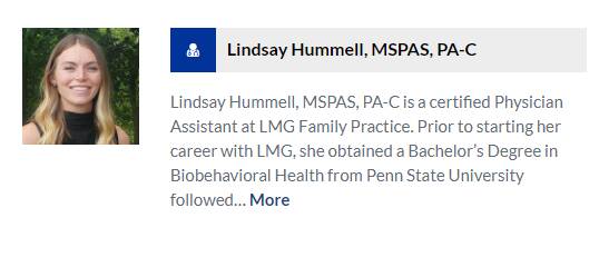 Lindsay Hummell, MSPAS, PA-C