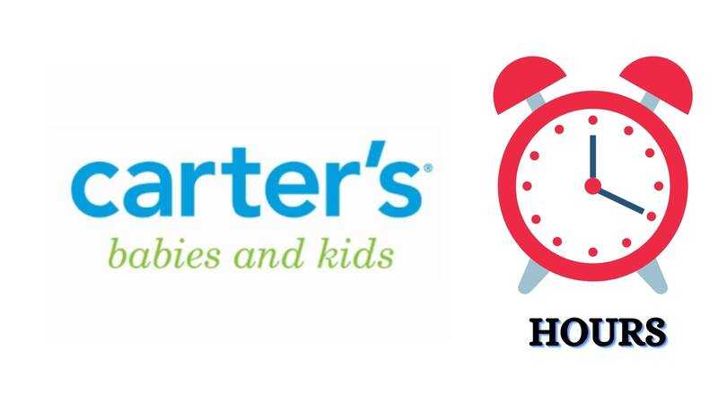 Carters Hours- Today, Monday, Saturday, Sunday, Holiday
