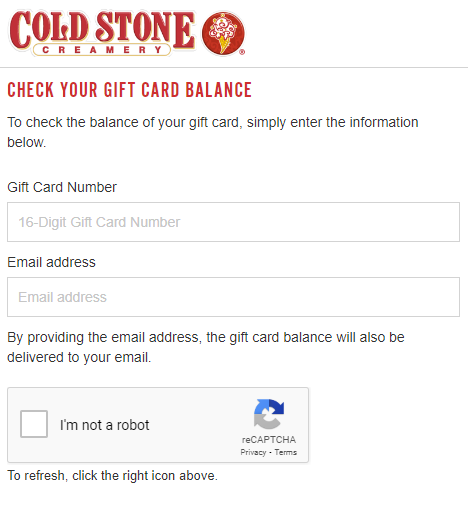 How To Check Cold Stone Gift Card Balance