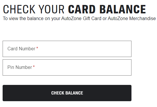 How to check AutoZone Gift Card Balance