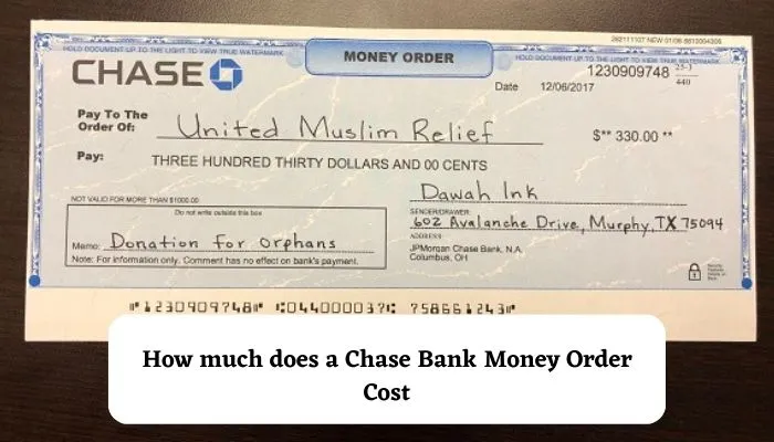 Chase Bank Money Order Cost
