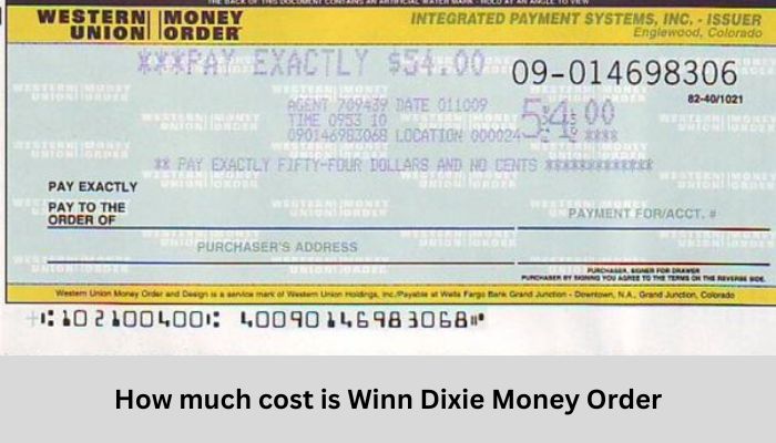 Winn Dixie Money Order cost
