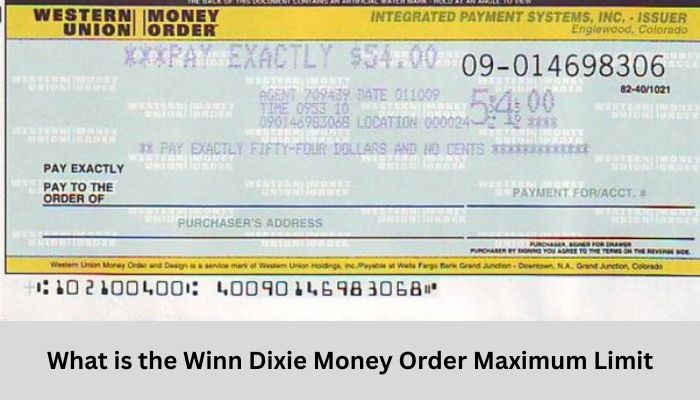 Winn Dixie Money Order limit